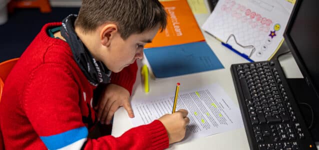 11+ student studying